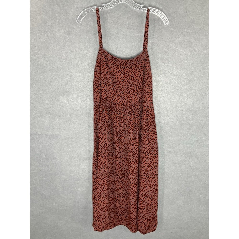 Gap Dress Womens Sz 10 Animal Print Sundress Pleated Zipper Flowy Boho Summer‎